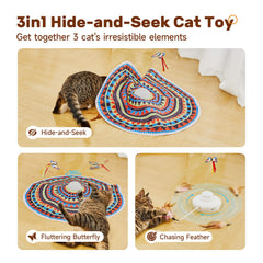 Potaroma moving feather wand engages kittens with unpredictable motion