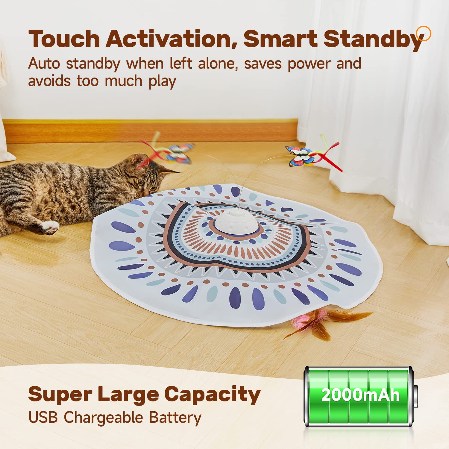 Potaroma rechargeable-battery delivers hours of independent play for busy owners.
