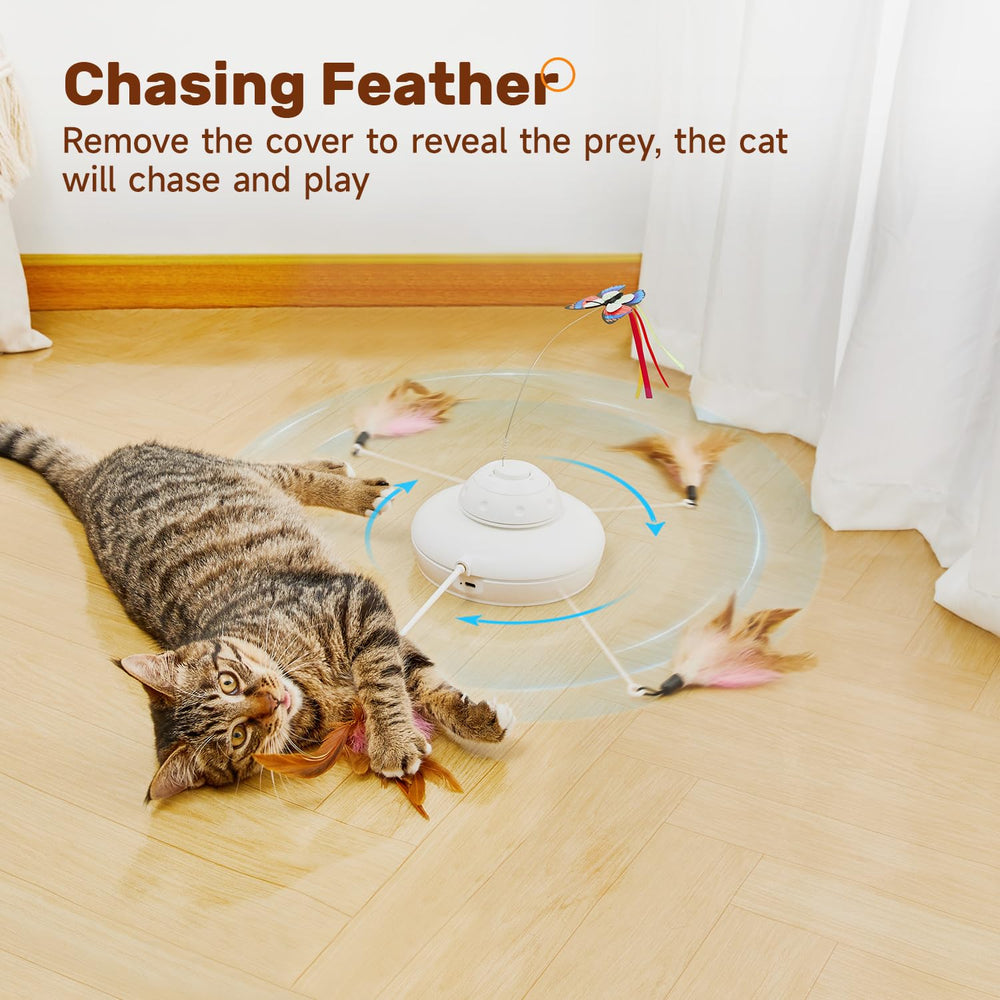 Potaroma spin-butterfly motion encourages repeated pounces and activity.