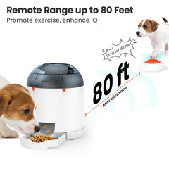 Potaroma puzzle feeder remote-control play highlights outdoor training and engagement.