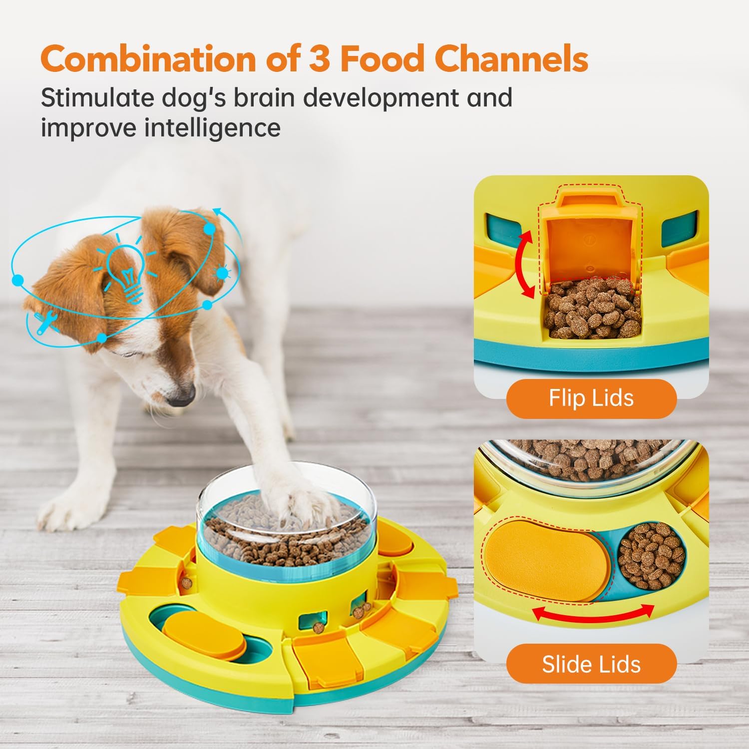 Potaroma dog puzzle toy 2-levels base-compartments slow feeding and rewards