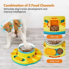Potaroma dog puzzle toy 2-levels base-compartments slow feeding and rewards