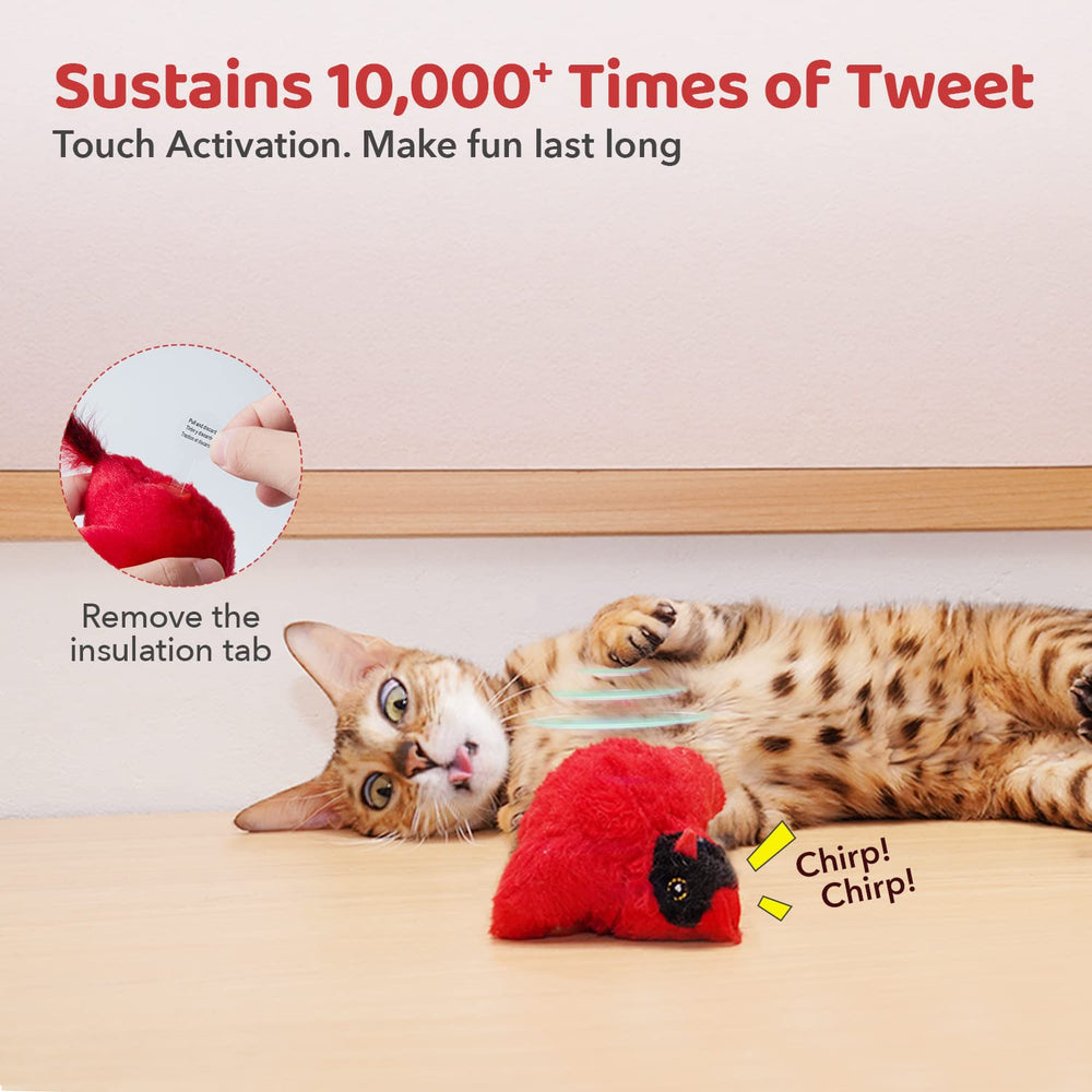 Potaroma Durable Plush and Feather materials endure rough kitten play.
