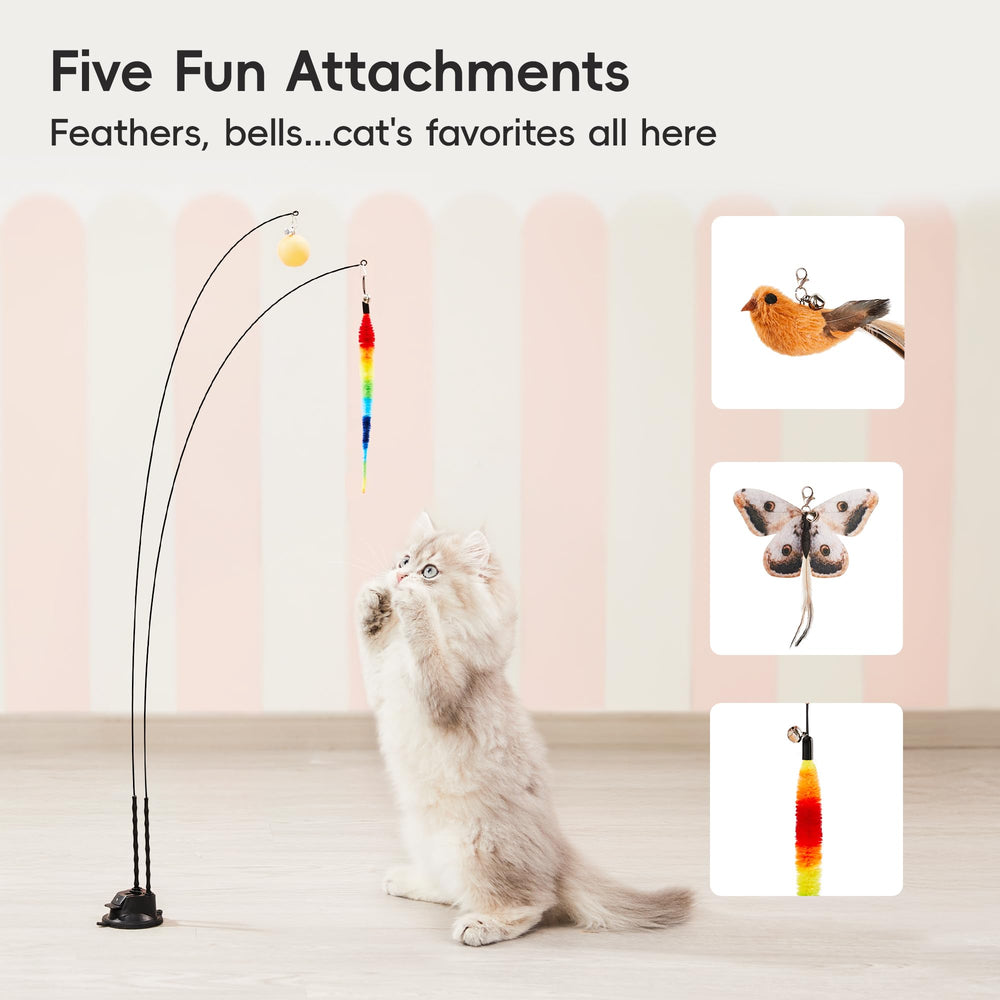 Potaroma feathers and balls attachments offer variety and hunting-like excitement