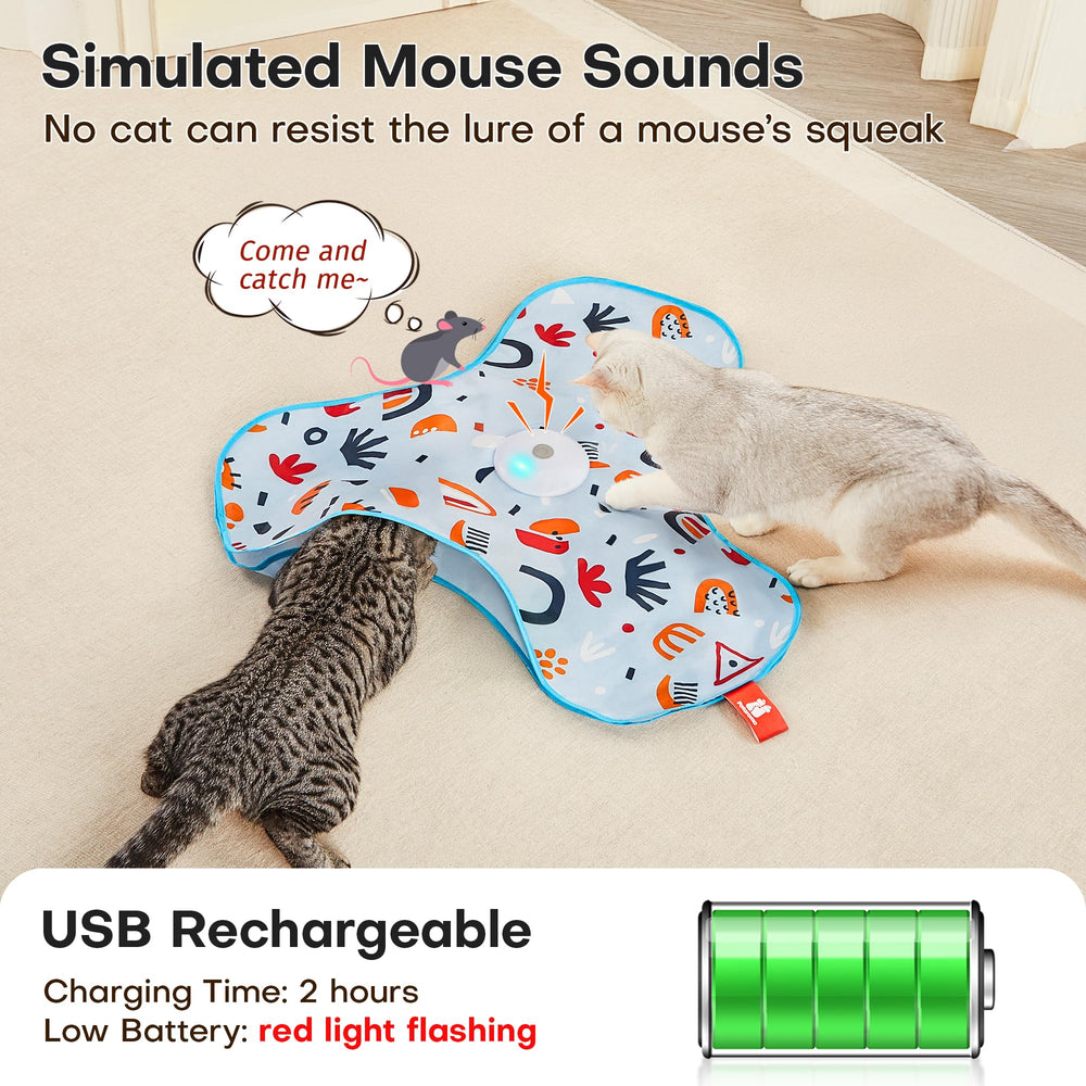 Potaroma hide-seek toy durable mat withstands enthusiastic pawing.