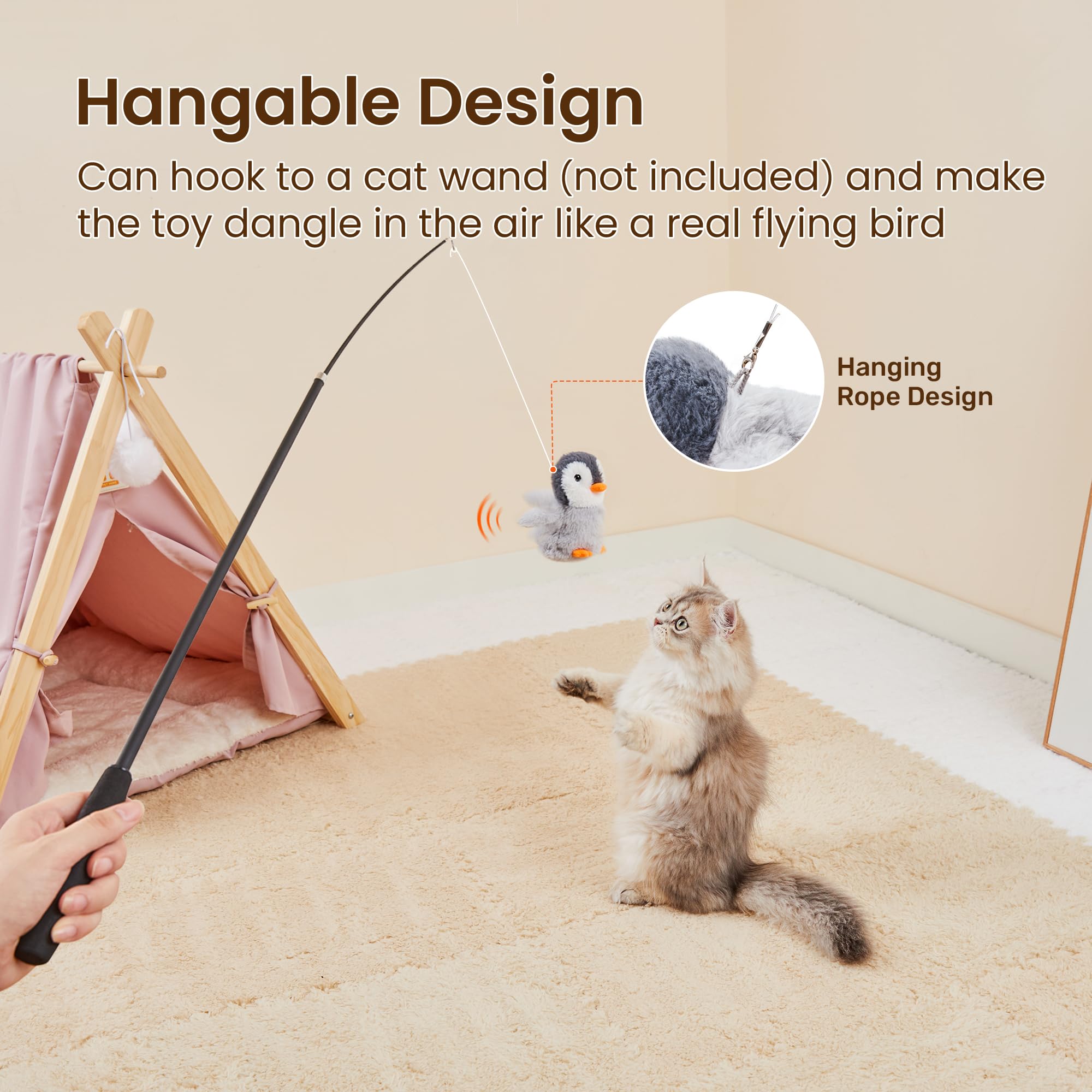 Potaroma interactive kitten toy promotes chasing and engagement when alone