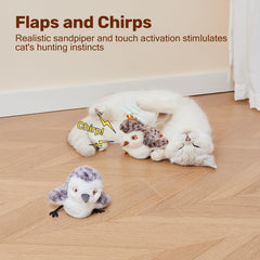Potaroma lifelike sandpiper chirping toy for stimulating chasing behavior
