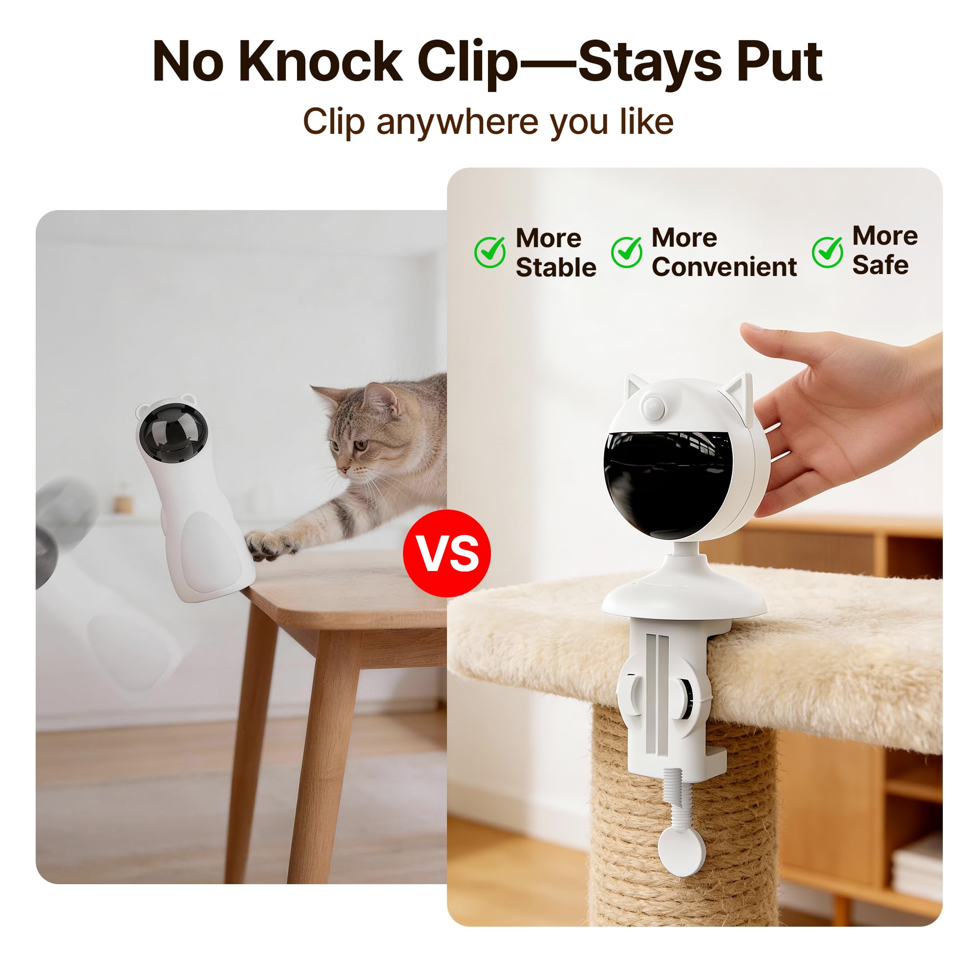 Potaroma random-trajectory cat laser demonstrates unpredictable movement to boost activity.