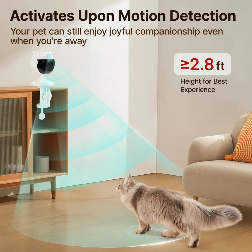 Potaroma sensing-mode laser toy activates automatically for convenient, hands-free play.