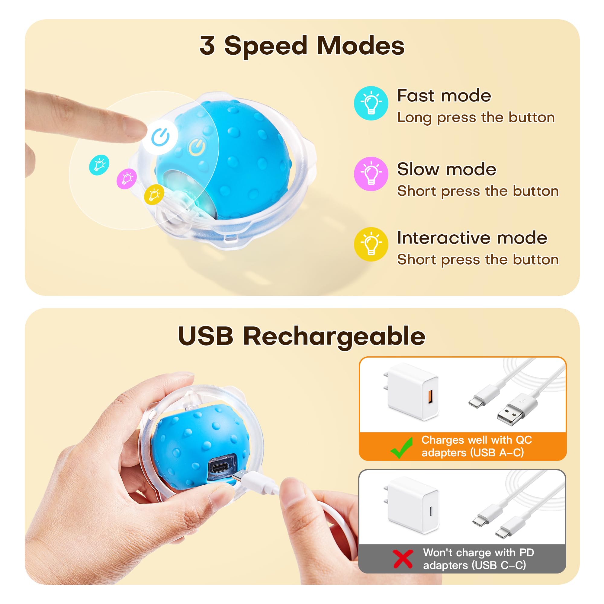 Potaroma sensory chirping and bouncing toy enriches playtime