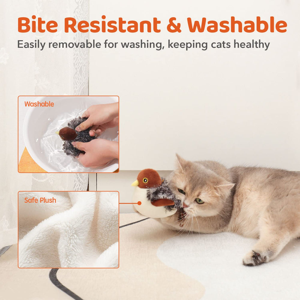 Potaroma soft plush bird includes catnip pouch for excitement