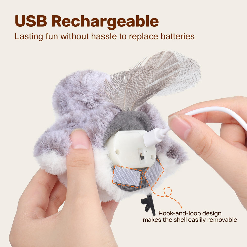 Potaroma soft plush cat toy with catnip pouch for added excitement