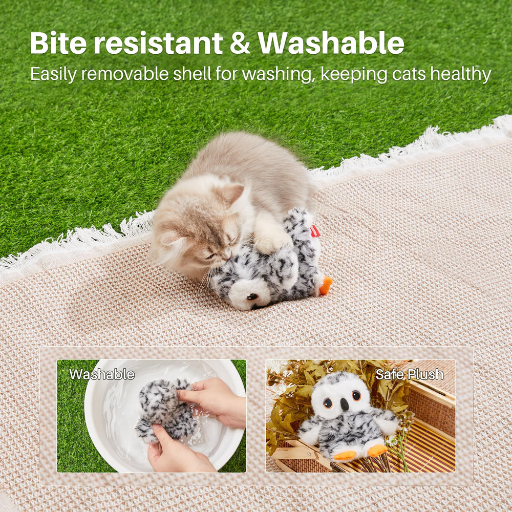 Potaroma soft plush with built-in catnip pouch for extra excitement.