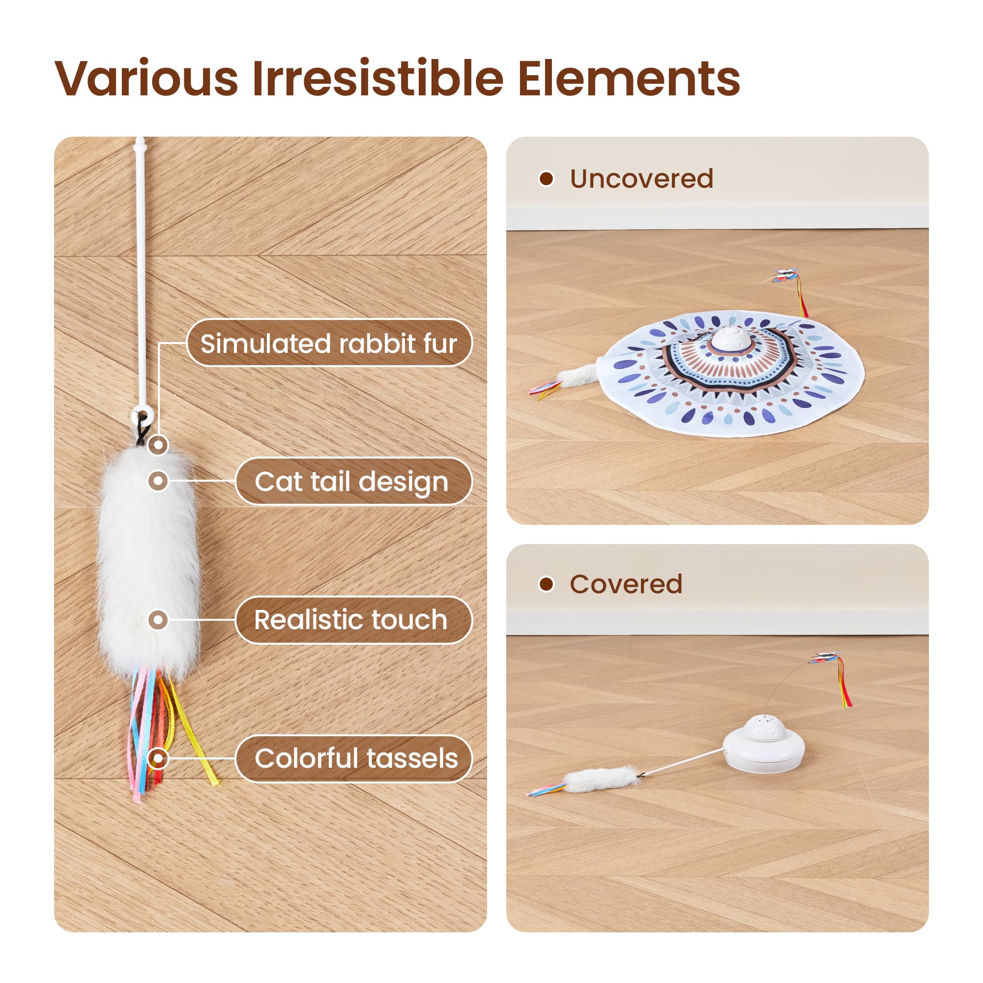 Potaroma tassel fish refill enhances chase play and toy durability.