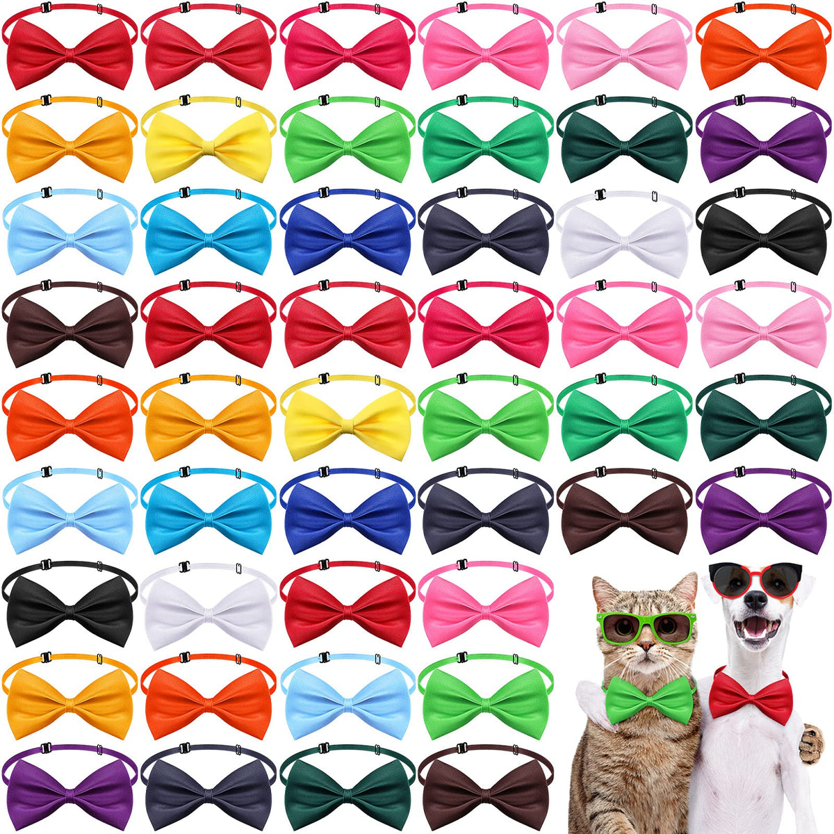 Potchen bulk dog bow ties in a colorful set for daily pet styling