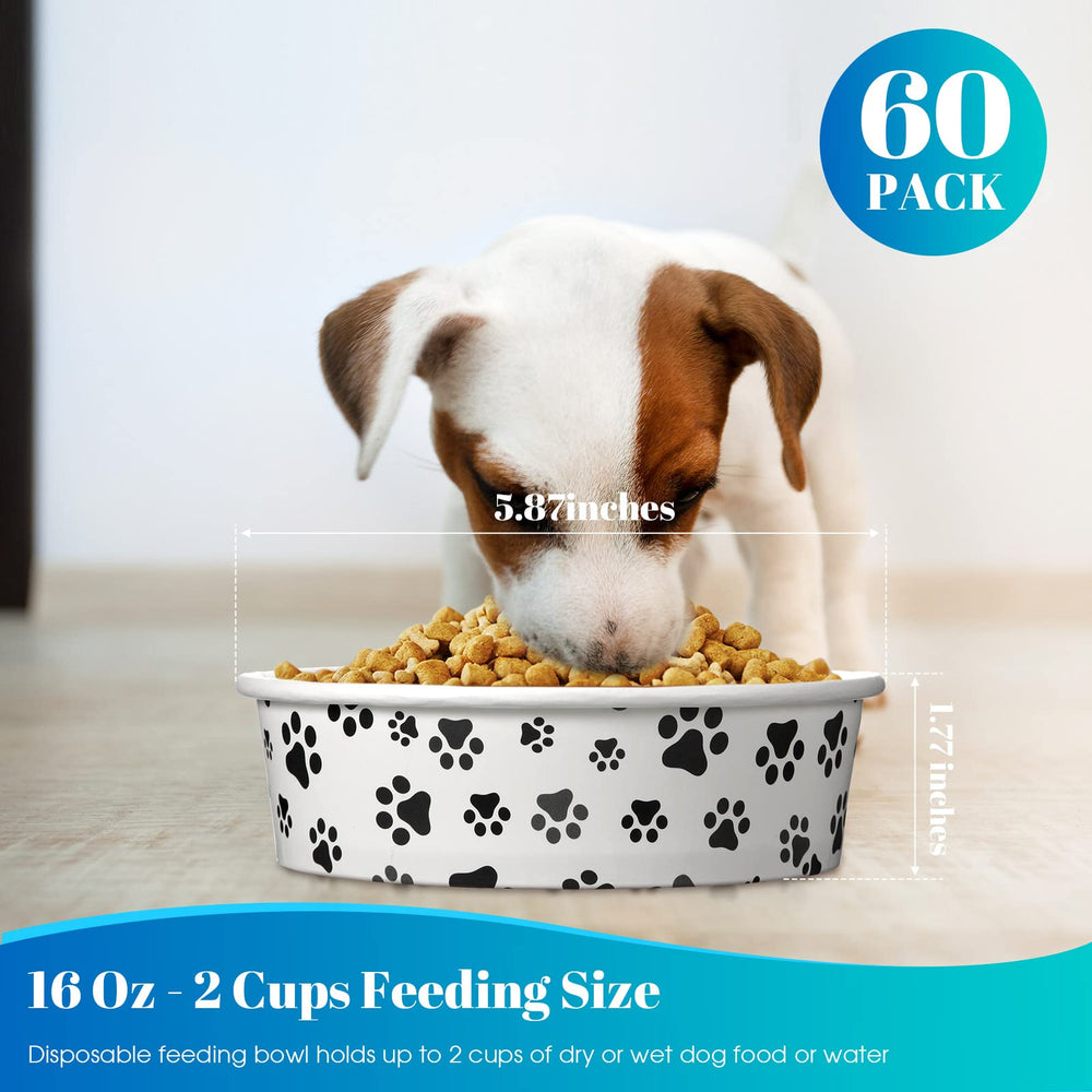Potchen disposable dog bowls 16 oz capacity for quick, mess free feeding.