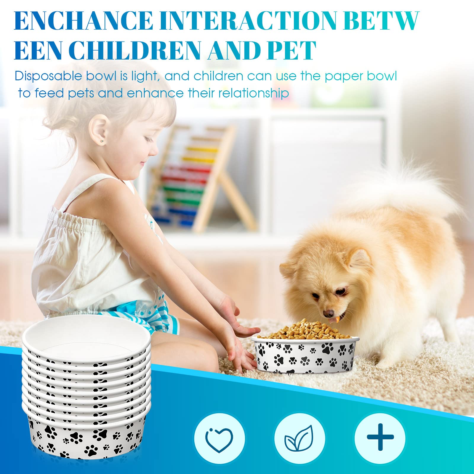 Potchen puppy cat meal bowls pattern to attract pets during mealtime.