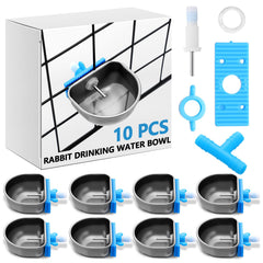 Potchen rabbit water bowl nipple drinker front view shows easy-access hydration for small pets.