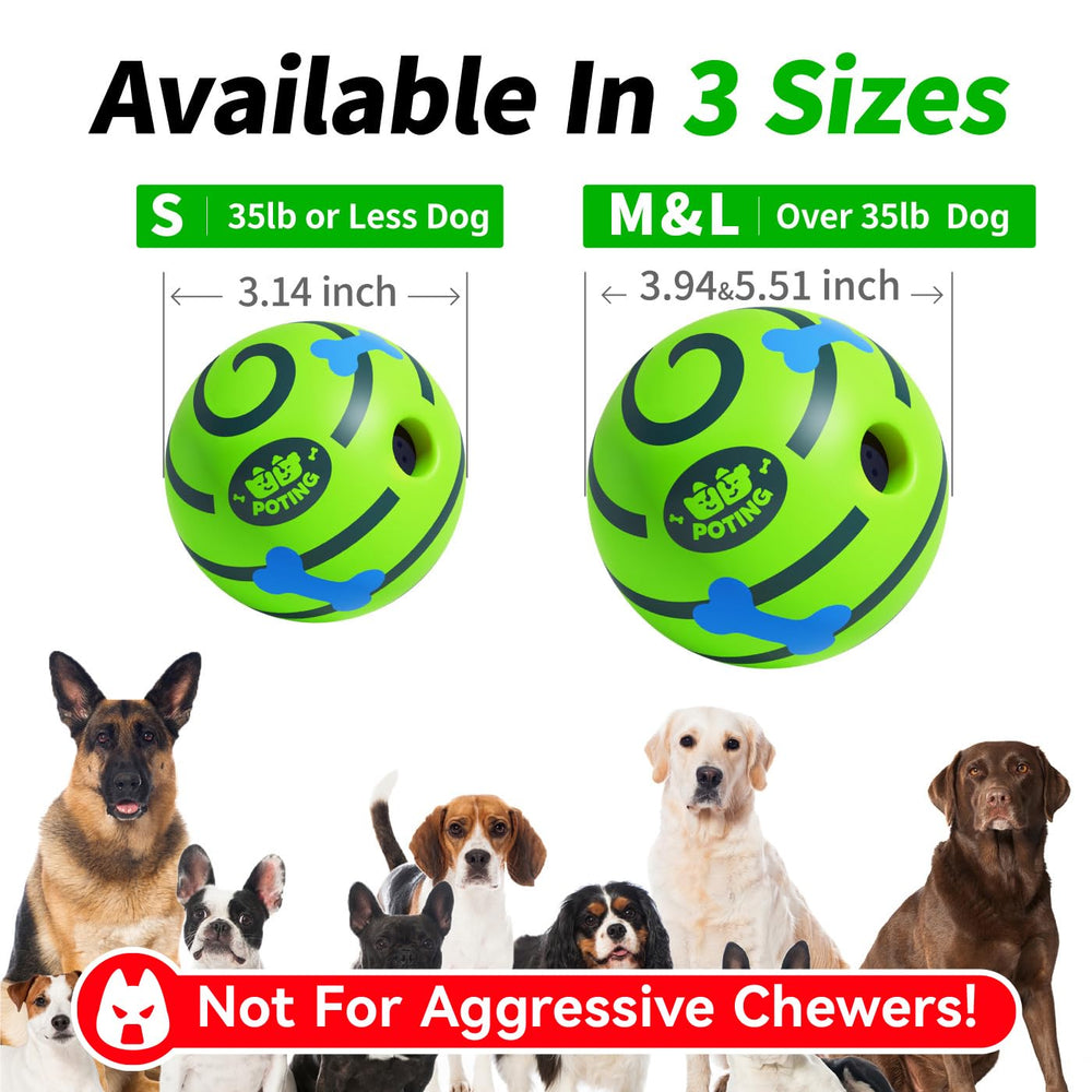 POTING Giggle Ball with five clutch pockets helps dogs pick up easily.