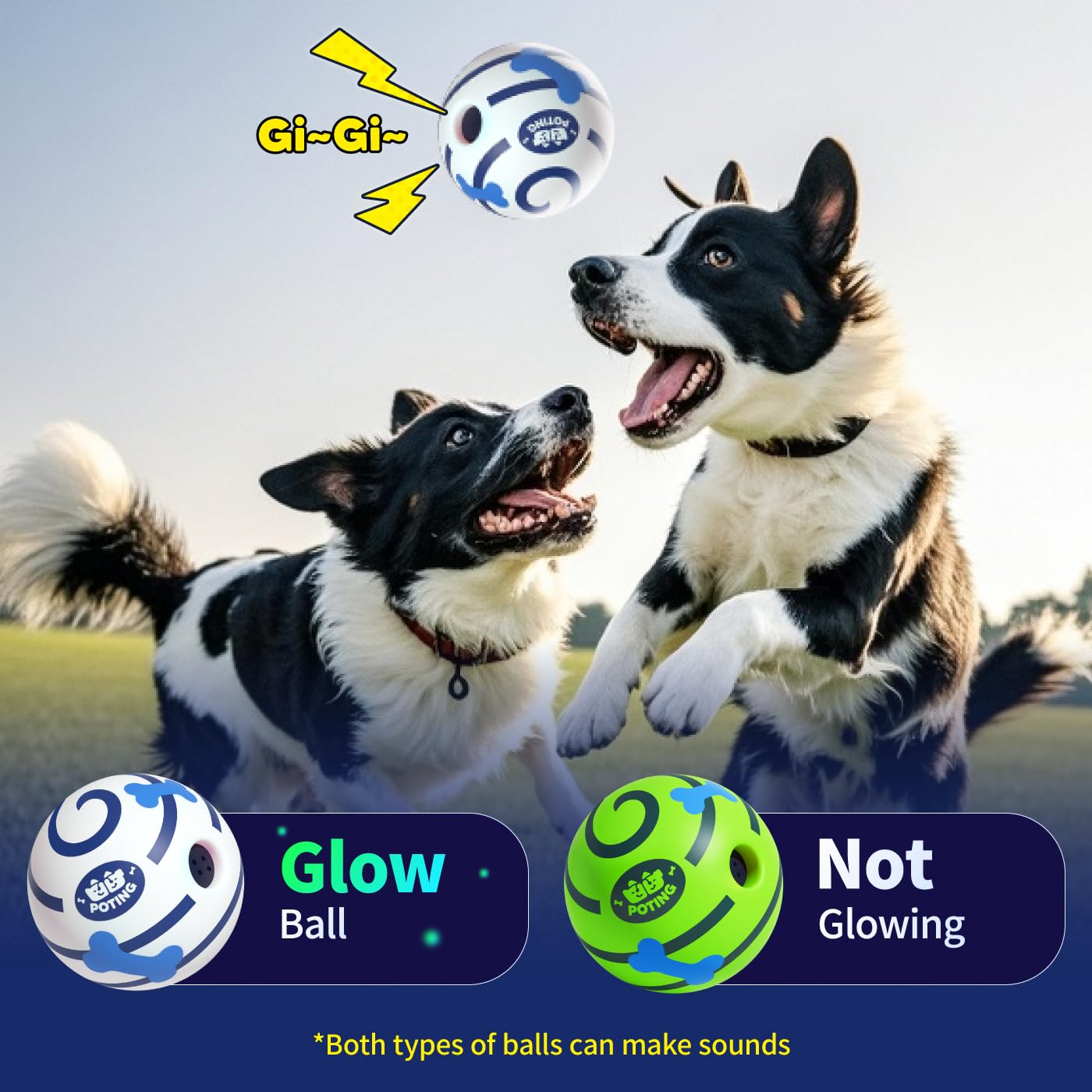 POTING Giggle Ball two-pack encourages companionship and extended playtime.