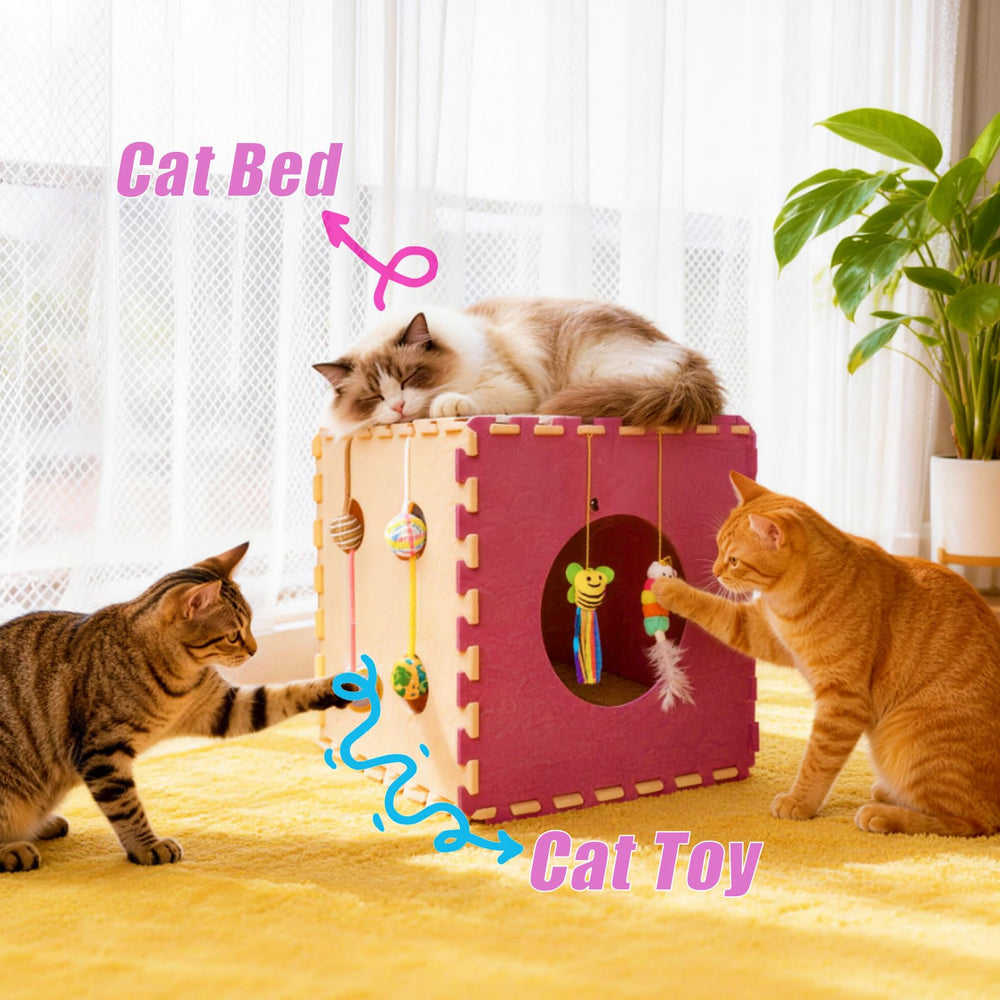 Poutilor cooling mat provides comfortable rest during play sessions.