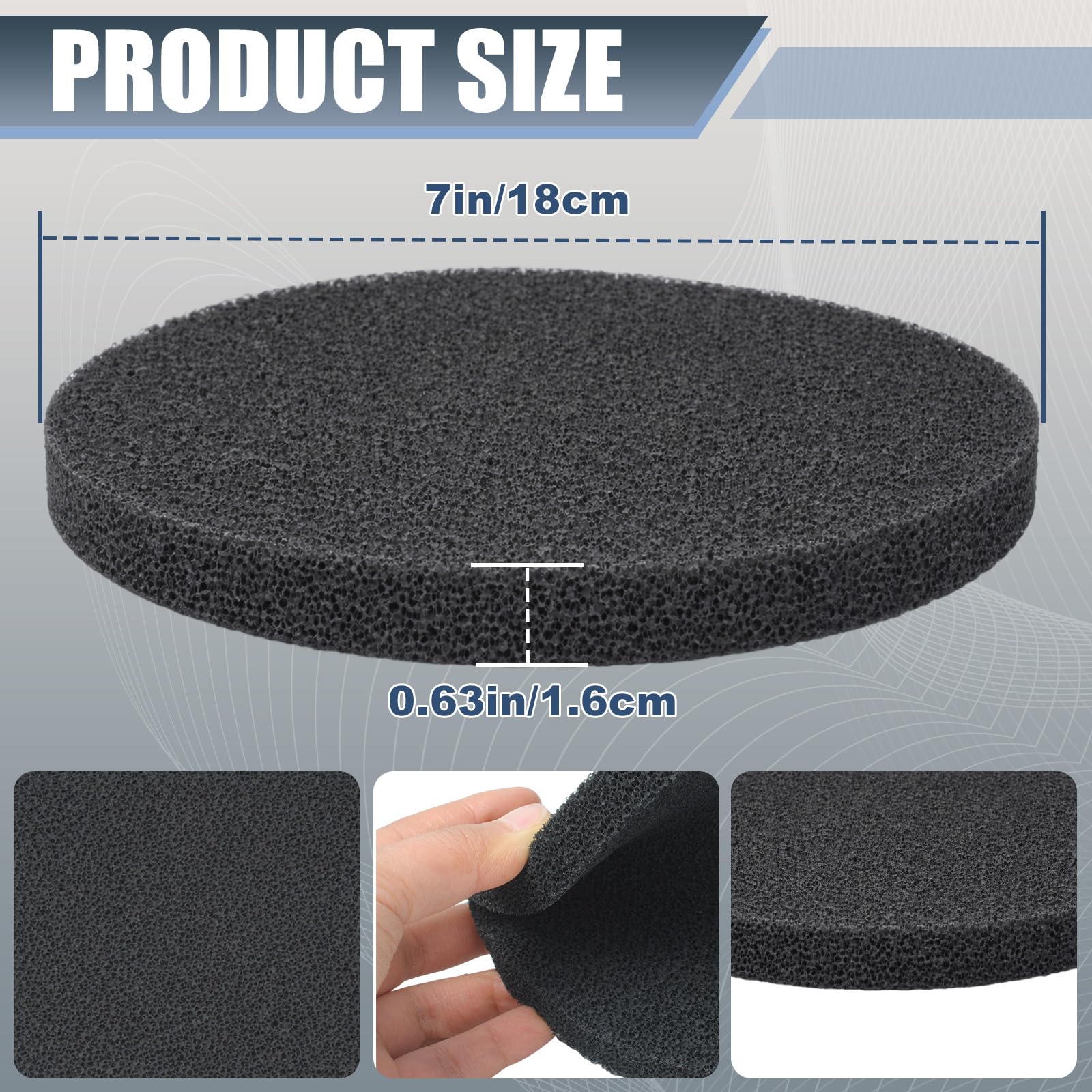 Poweka carbon-impregnated foam close-up shows carbon pores for odor control