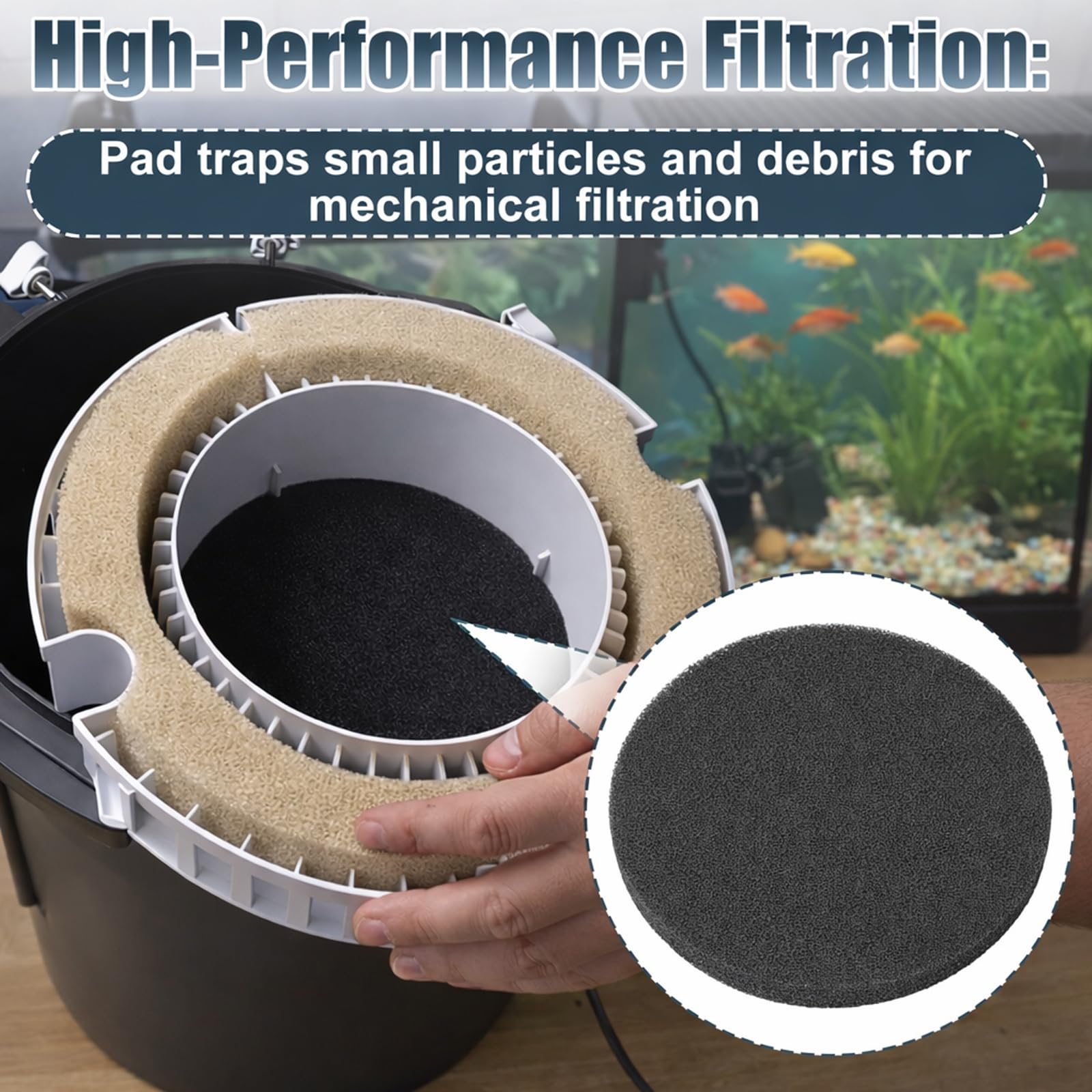 Poweka compatible aquarium filter inset demonstrates easy swap and performance boost