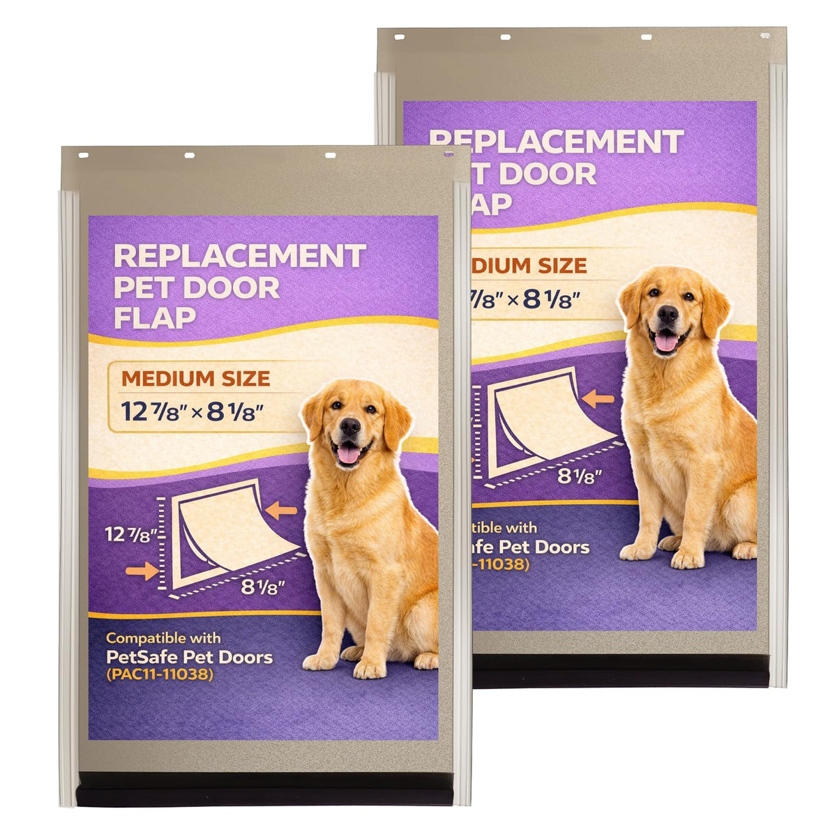 Poweka PAC11-11038 dog door flap closeup shows flexible TPU for weather resistance.