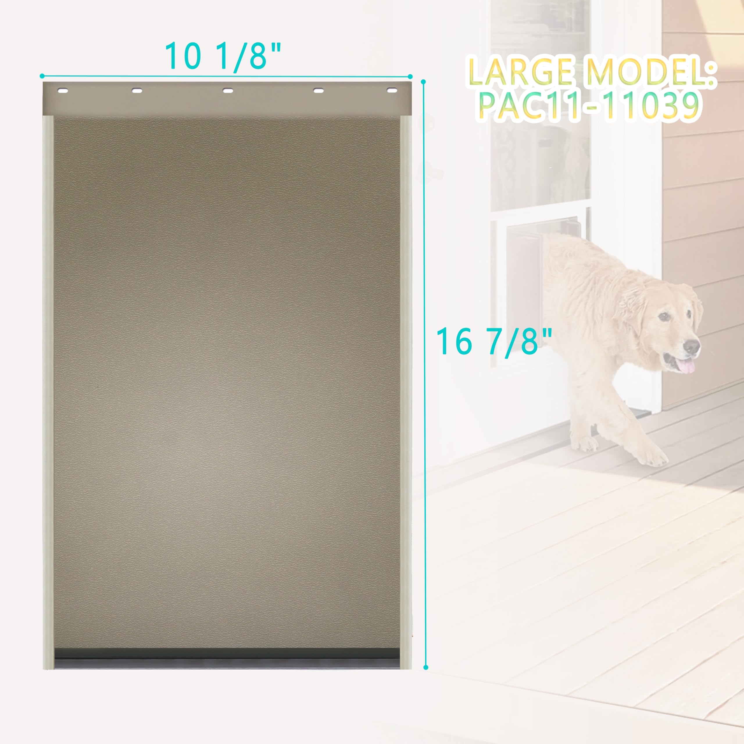 Poweka PAC11-11039 fit guide illustrating compatibility with Pet Safe Freedom doors