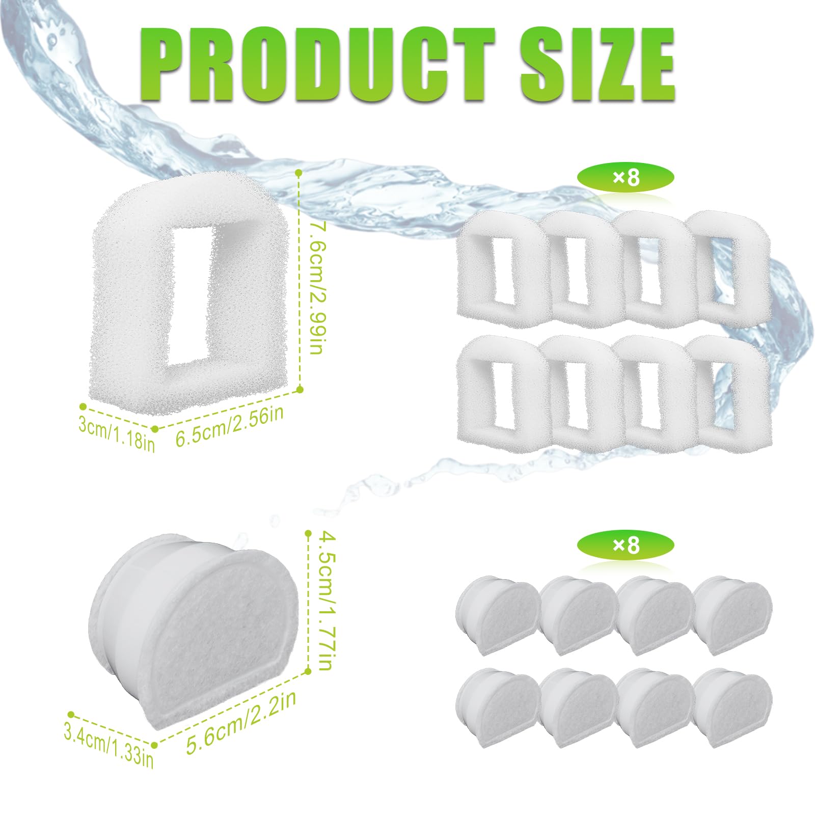 Poweka carbon filter for pet fountain reduces odors and clarifies water.