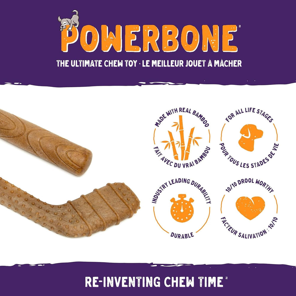 Powerbone dental-cleaning texture supports dental health as dogs chew.