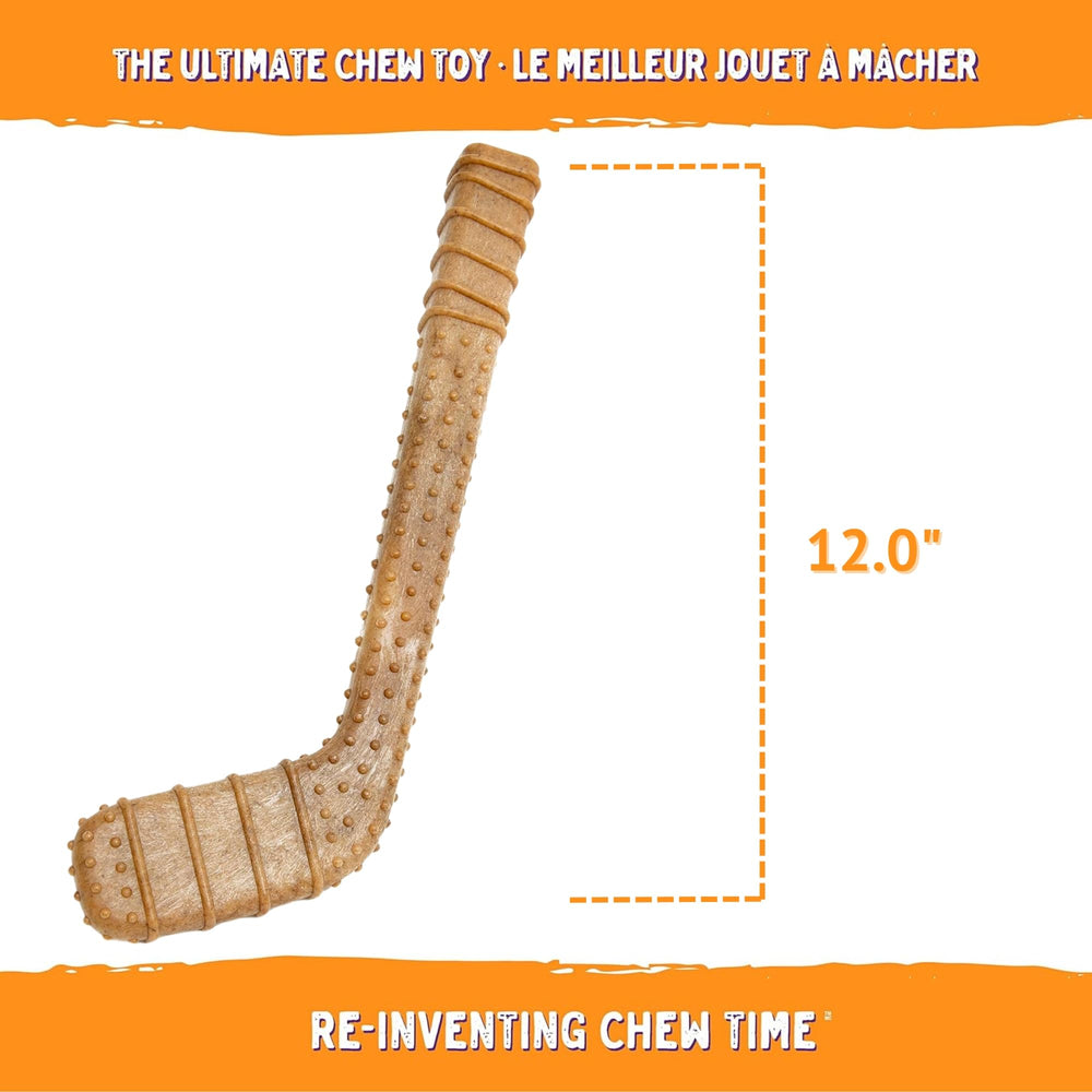 Powerbone hockey stick chew toy designed for aggressive chewers.