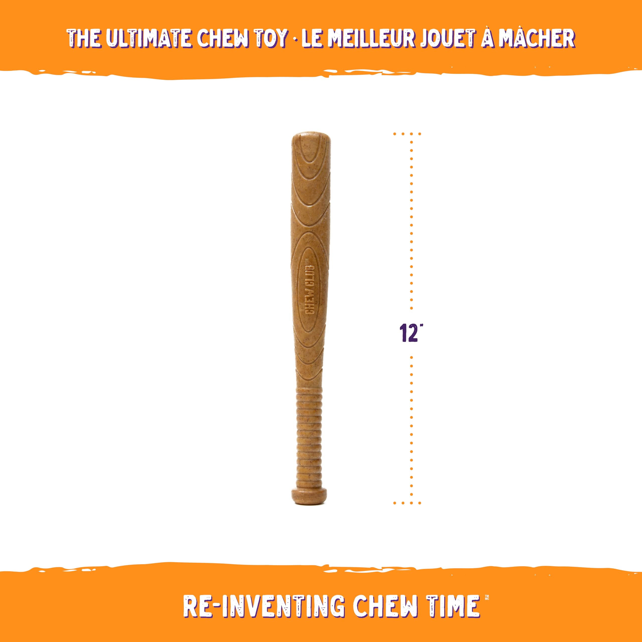 Powerbone textured-chew surface encourages persistent chewing and longer play.