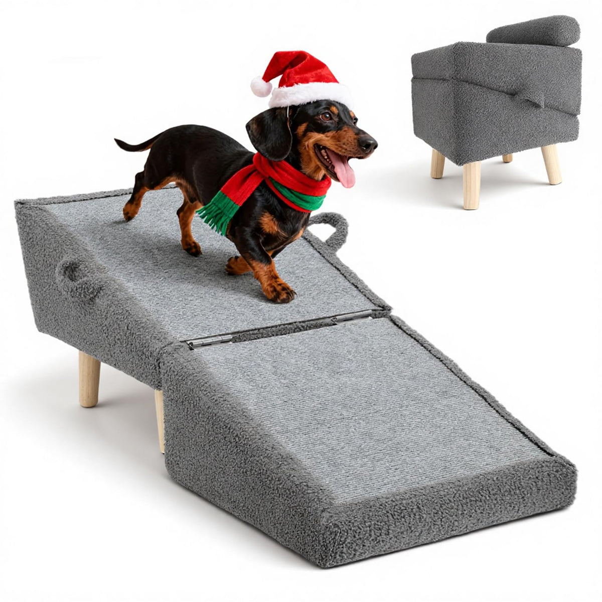 Powerful Xishan dog stairs and ramp front view for safe, joint-friendly climbing.