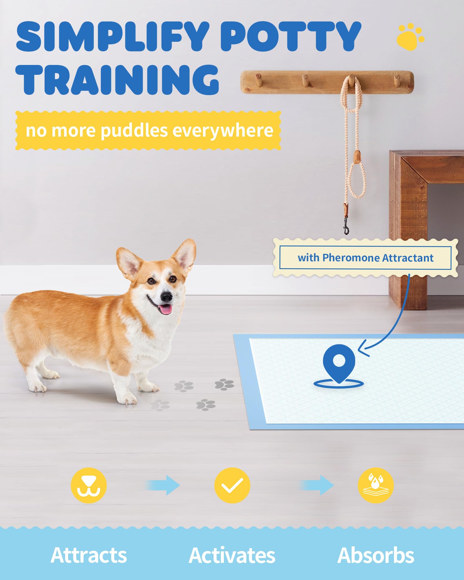 Powools 6-layer absorbent material locks moisture to keep floors dry.