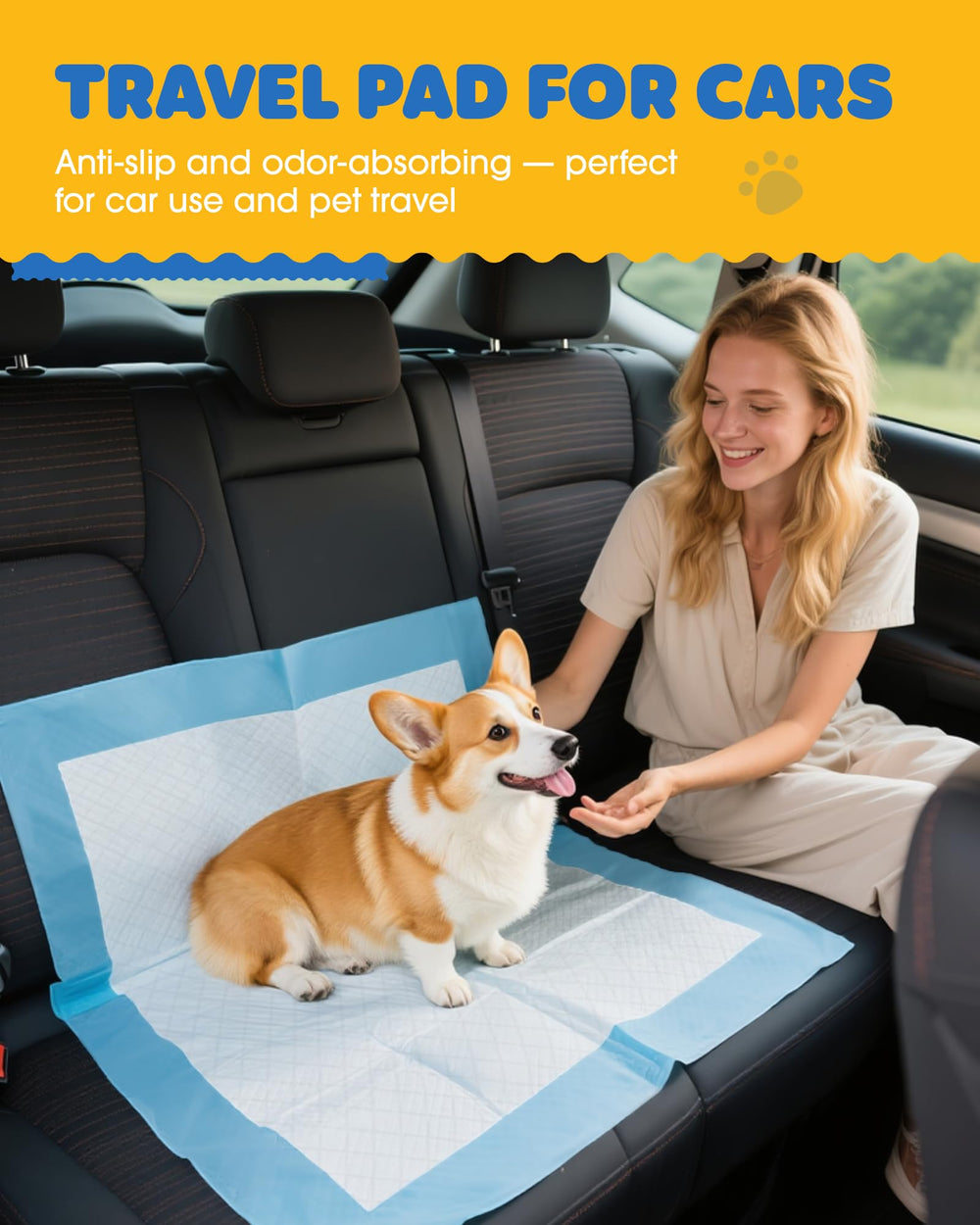 Powools blue pads blend with home décor while training pets.