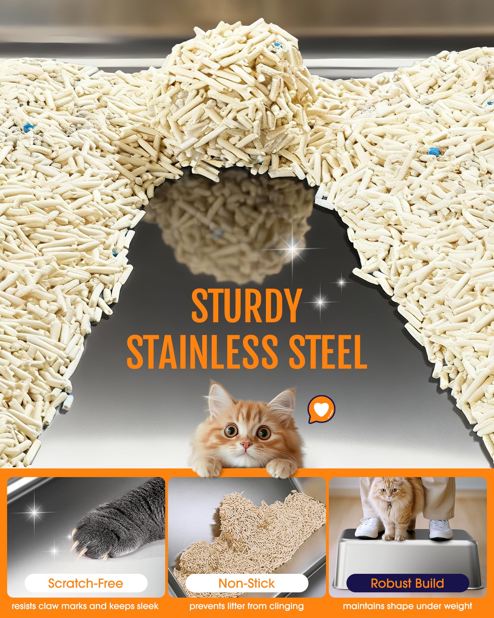 Powools litter box includes a scoop for quick, hygienic scooping