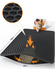Powools litter mat features waterproof bottom and anti-slip backing to catch spills