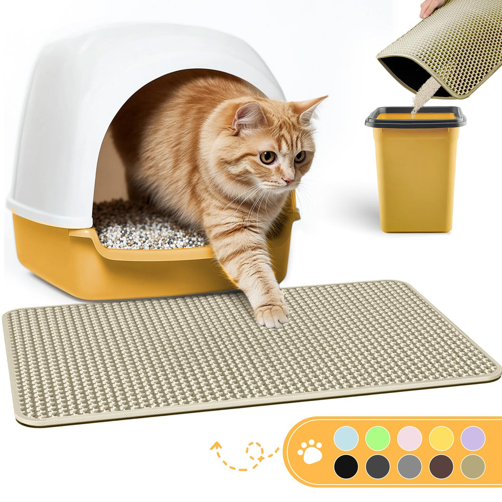Powools cat litter mat honeycomb layer traps litter at the box entrance