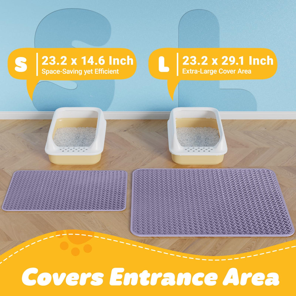 Powools cat litter mat waterproof bottom and anti-slip backing protects floors.