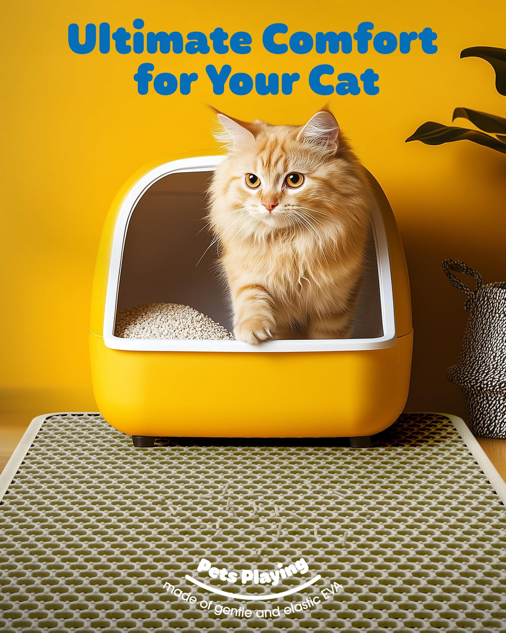 Powools cat mat waterproof back protects floors from moisture