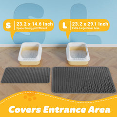 Powools cat litter mat waterproof bottom protects floors and prevents spills.