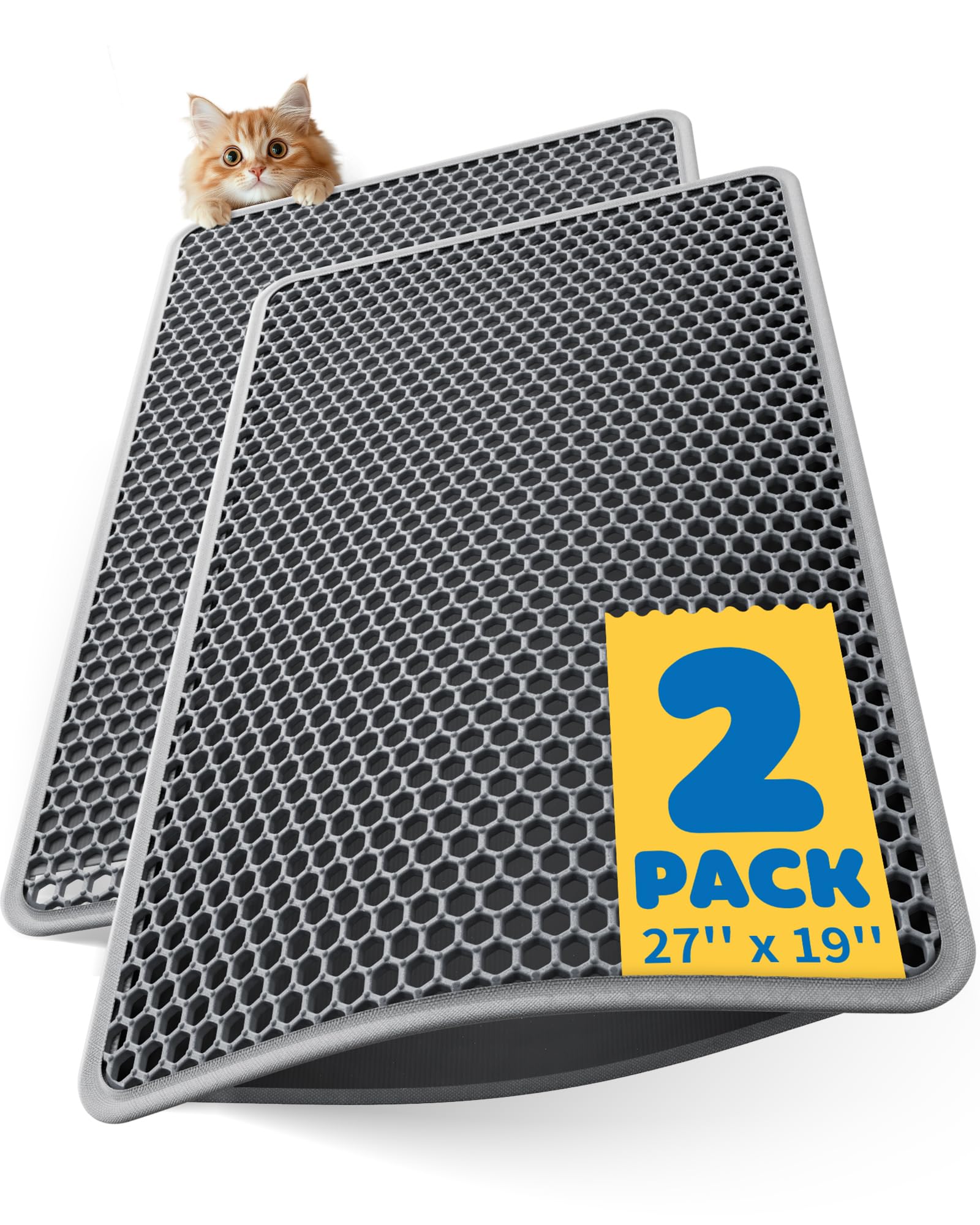 Powools cat mats double-layer design traps litter and paw debris