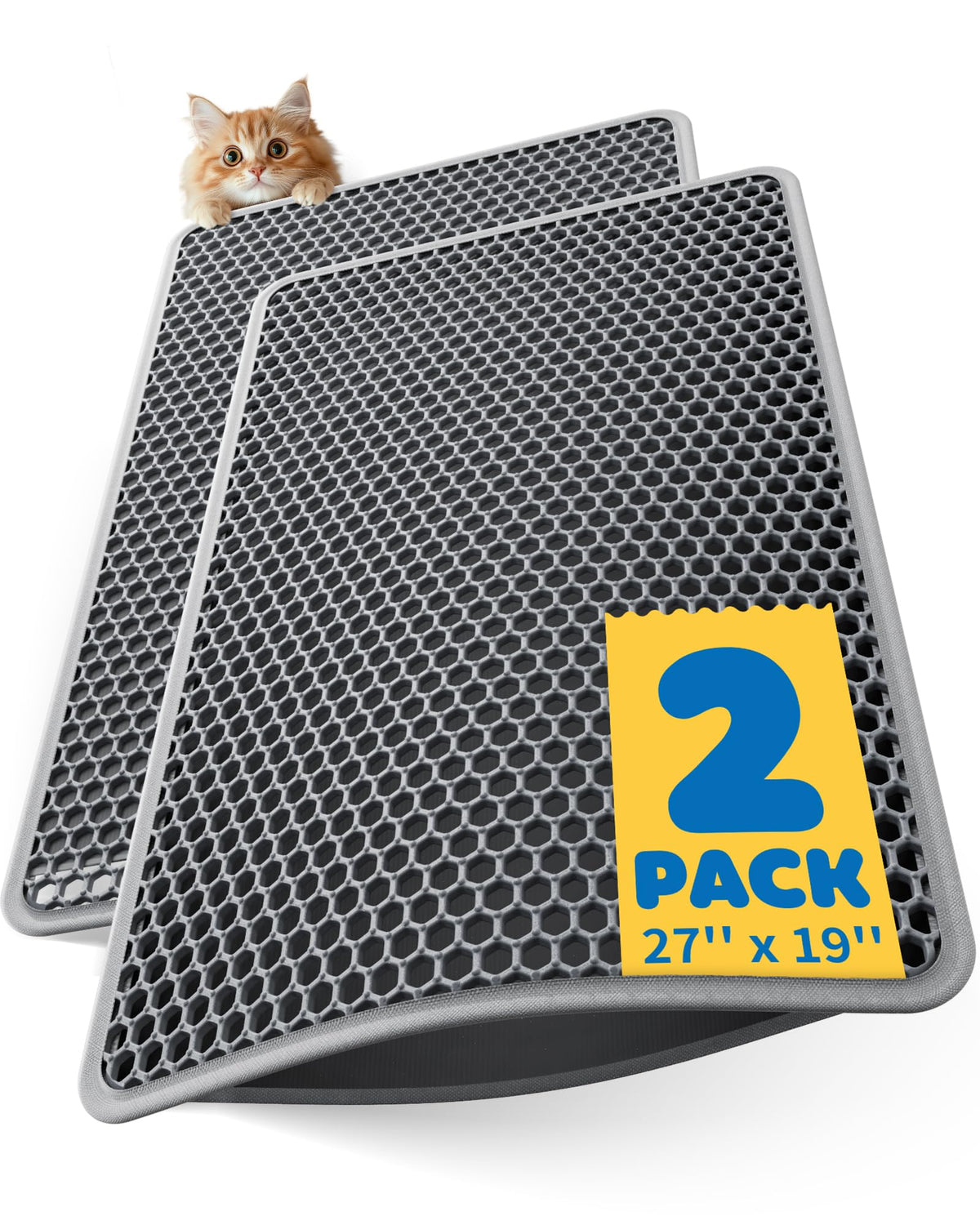 Powools cat mats double-layer design traps litter and paw debris