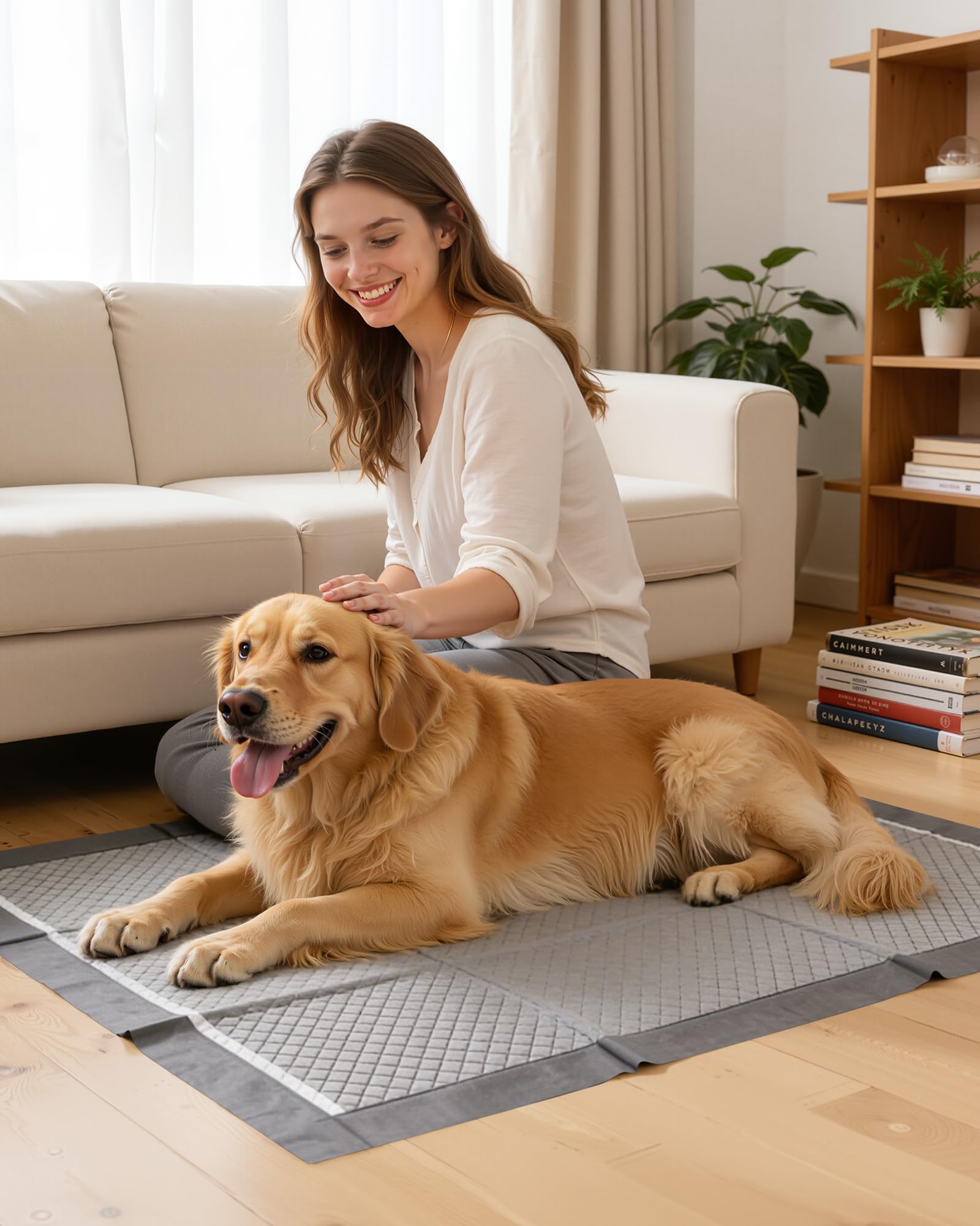 Powools durable dog pad suitable for multiple rooms and crate training.