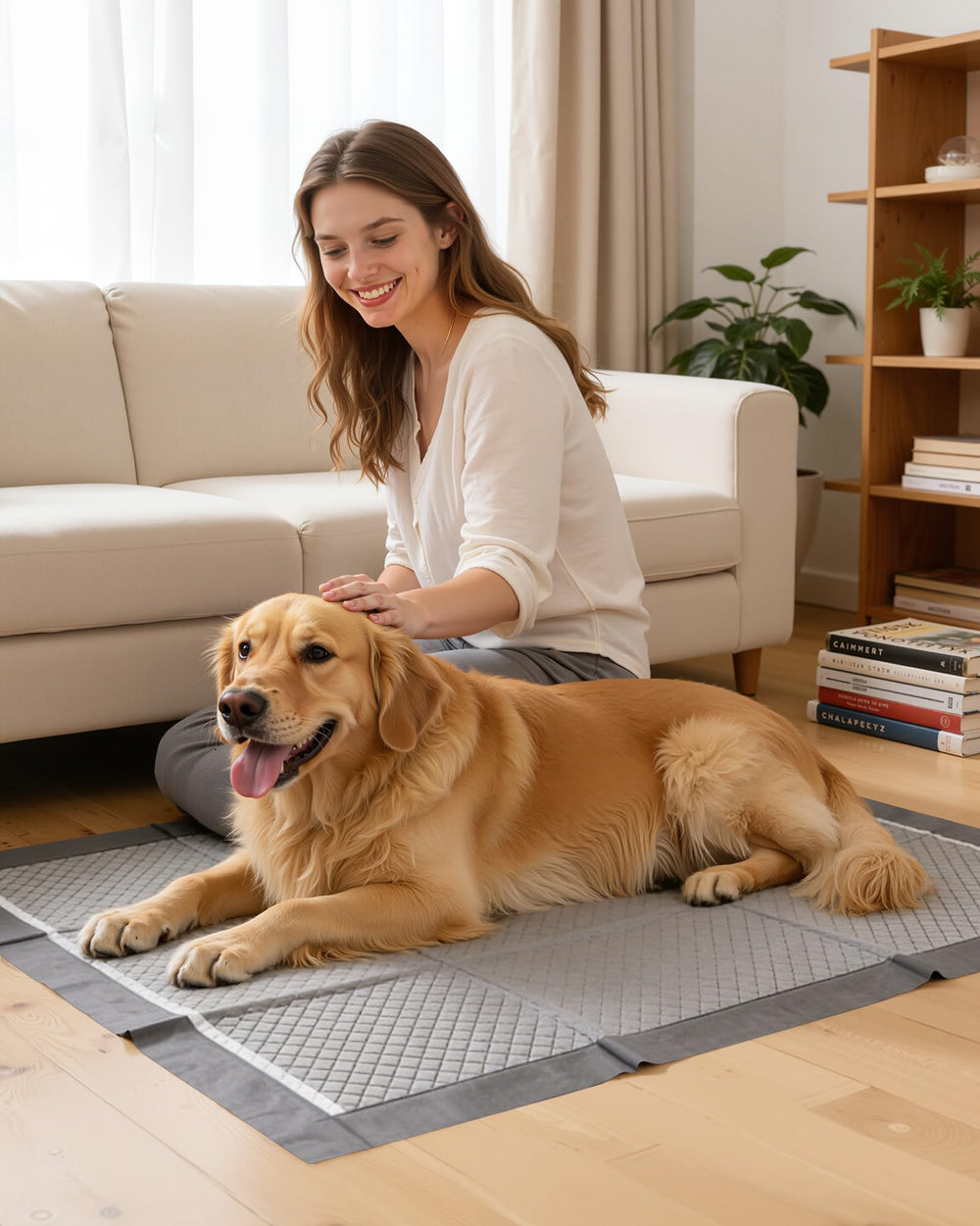 Powools durable dog pad suitable for multiple rooms and crate training.