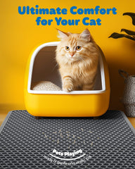 Powools honeycomb top layer captures loose litter from paws before it drops.