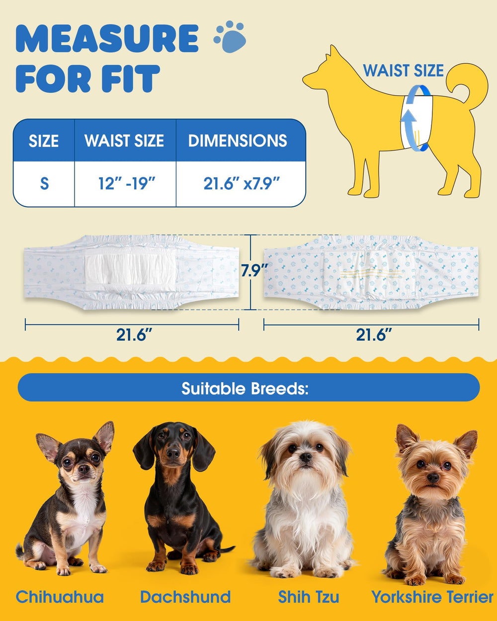 Powools dog wrap has adjustable fastener for fur-friendly fit.