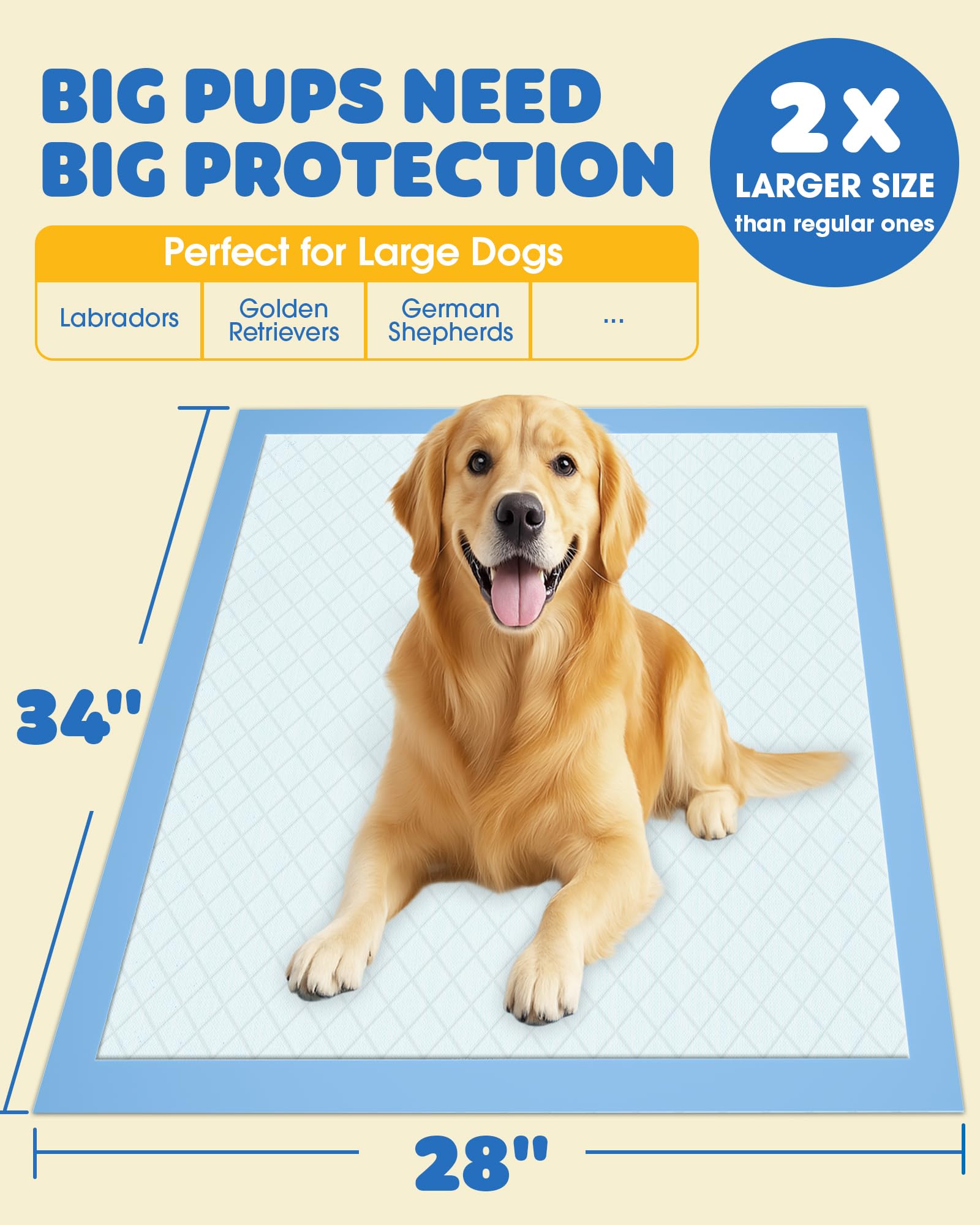 Powools pee pad polymer core highlights high absorbency and moisture lock