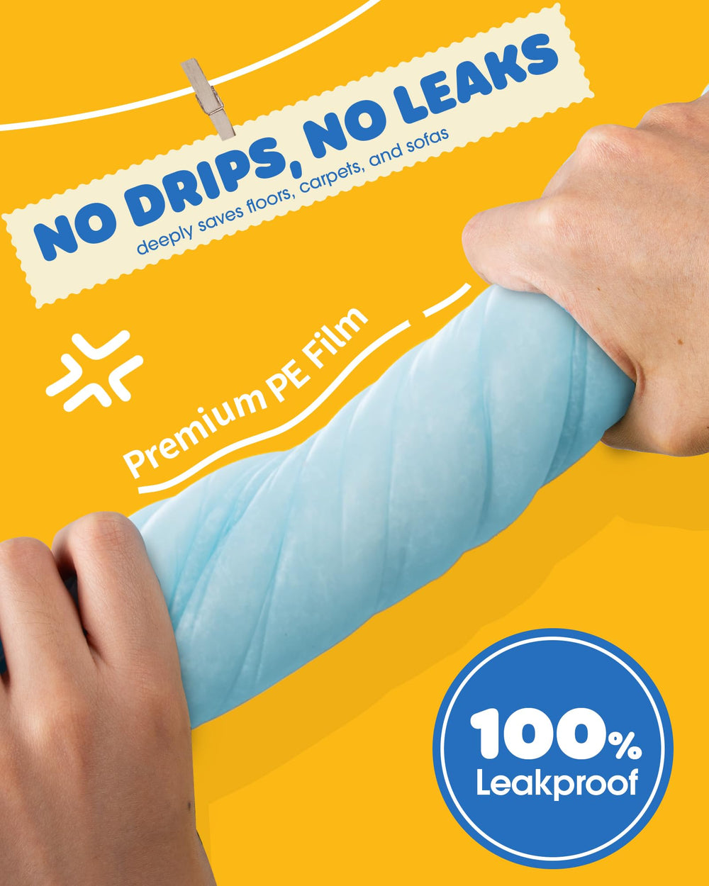 Powools pee pad on the floor illustrates leakproof protection for carpets and floors